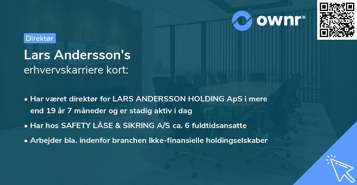 Lars Andersson's erhvervskarriere kort