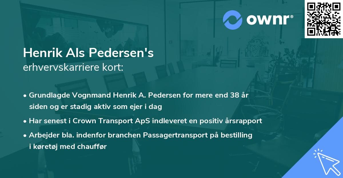 Henrik Als Pedersen's erhvervskarriere kort