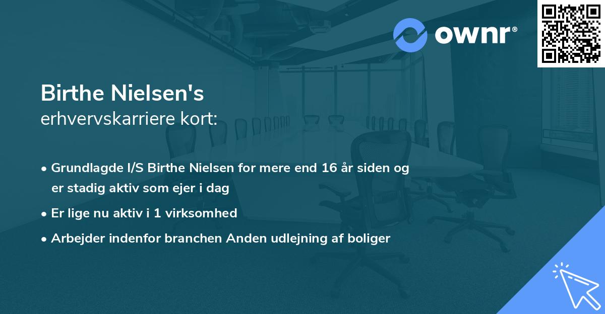 Birthe Nielsen's erhvervskarriere kort