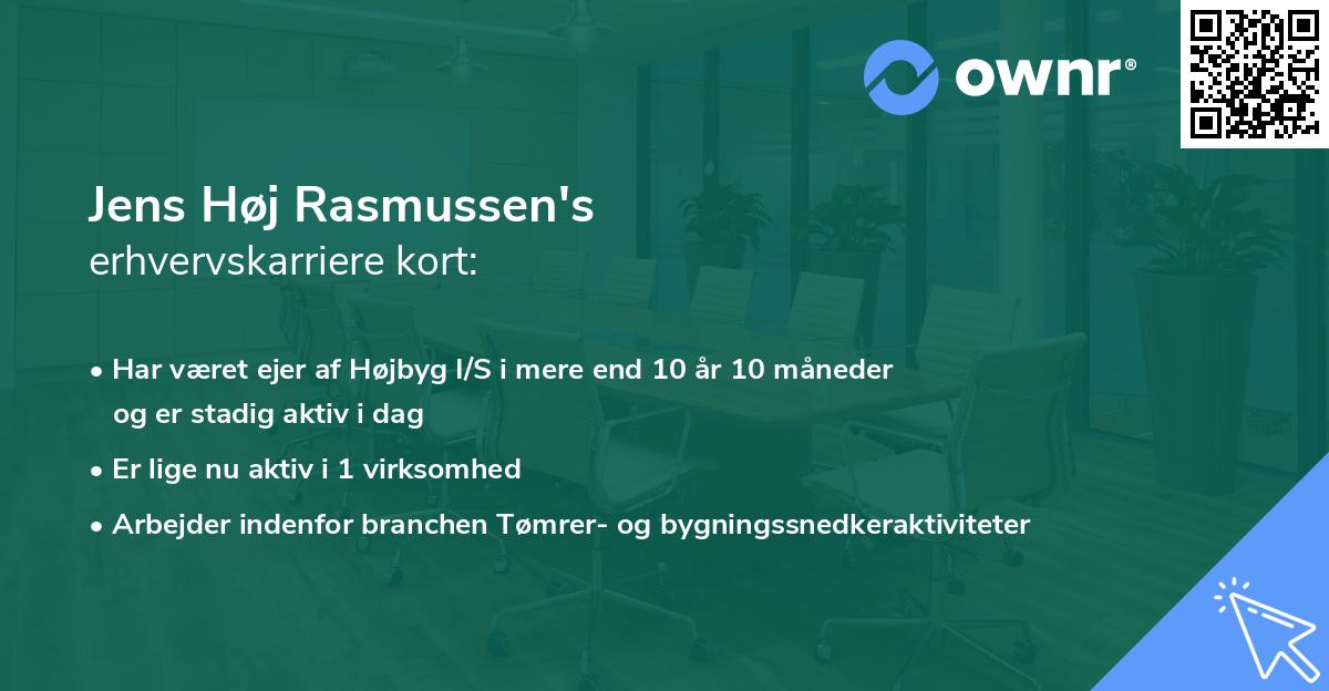 Jens Høj Rasmussen's erhvervskarriere kort