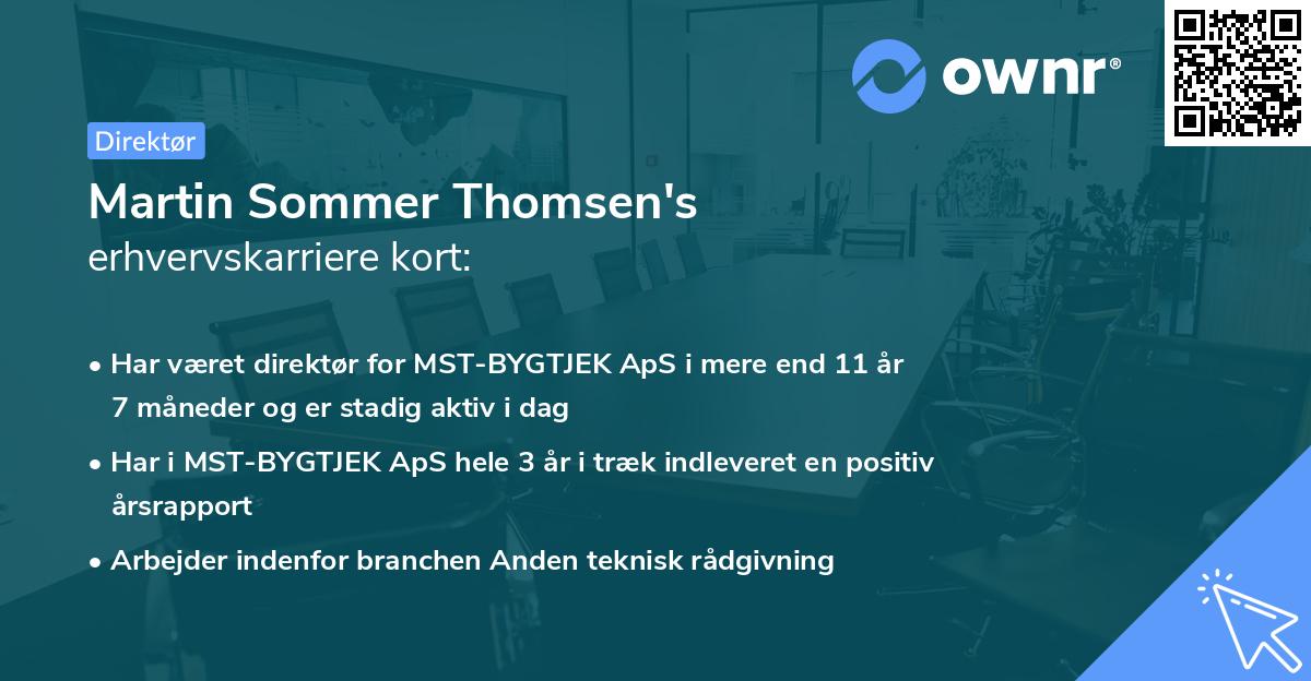 Martin Sommer Thomsen's erhvervskarriere kort