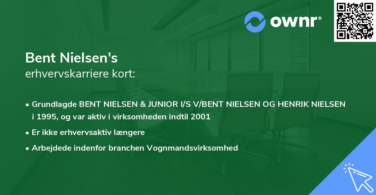 Bent Nielsen's erhvervskarriere kort