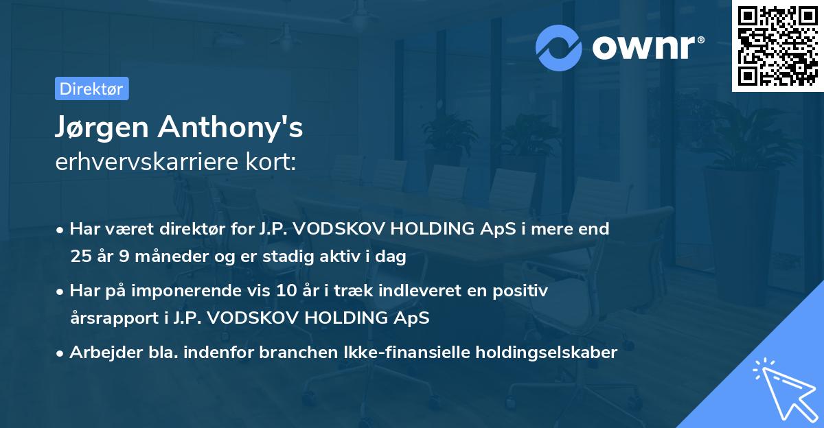 Jørgen Anthony's erhvervskarriere kort