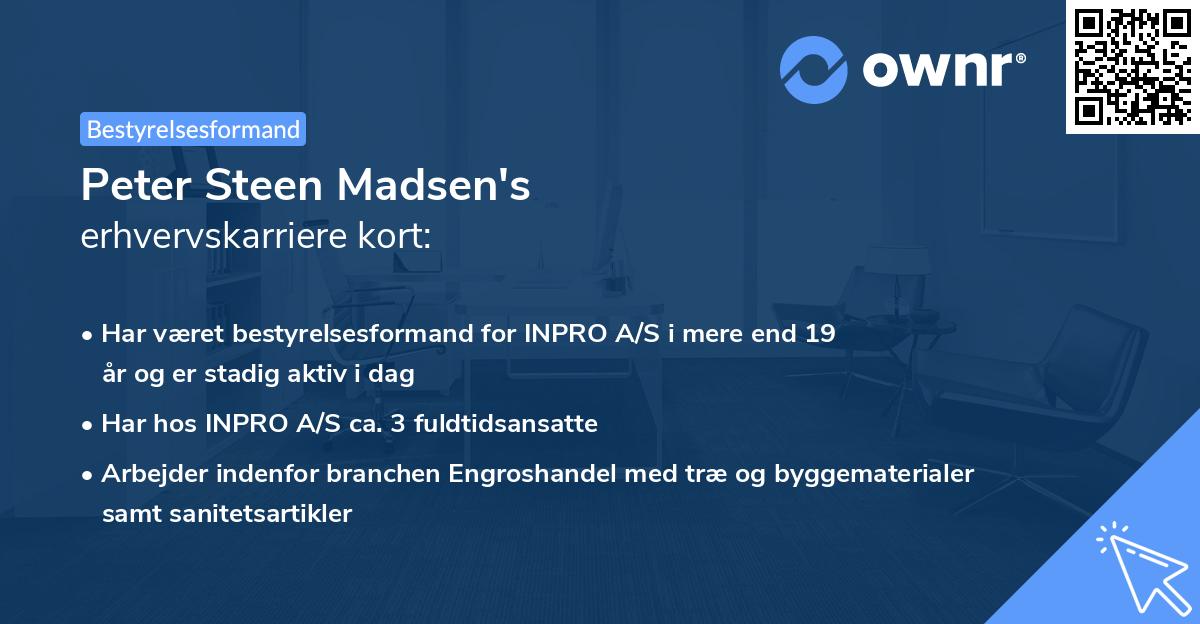 Peter Steen Madsen's erhvervskarriere kort