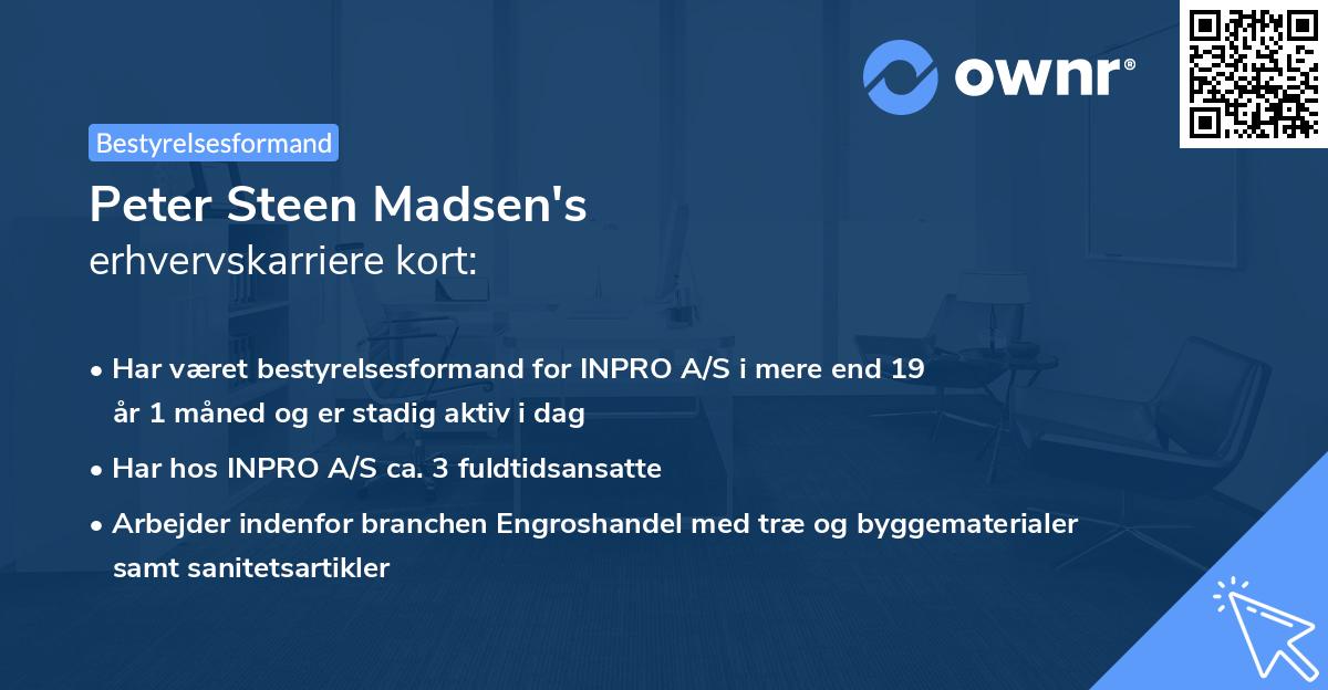 Peter Steen Madsen's erhvervskarriere kort