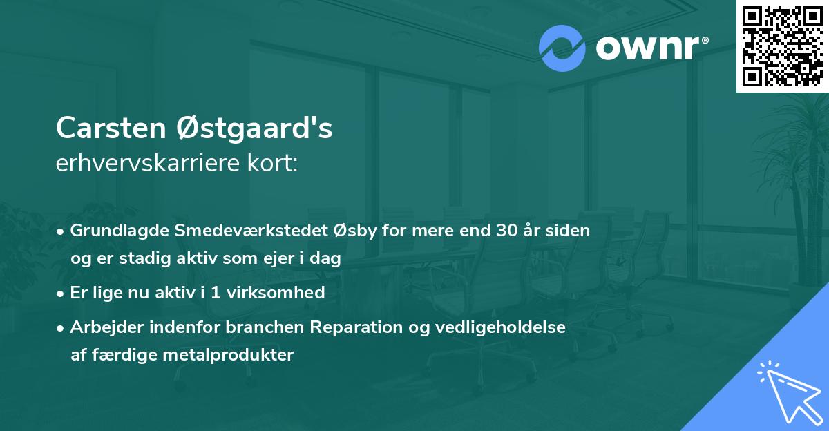 Carsten Østgaard's erhvervskarriere kort