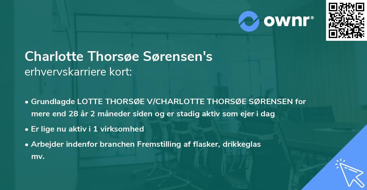 Charlotte Thorsøe Sørensen's erhvervskarriere kort