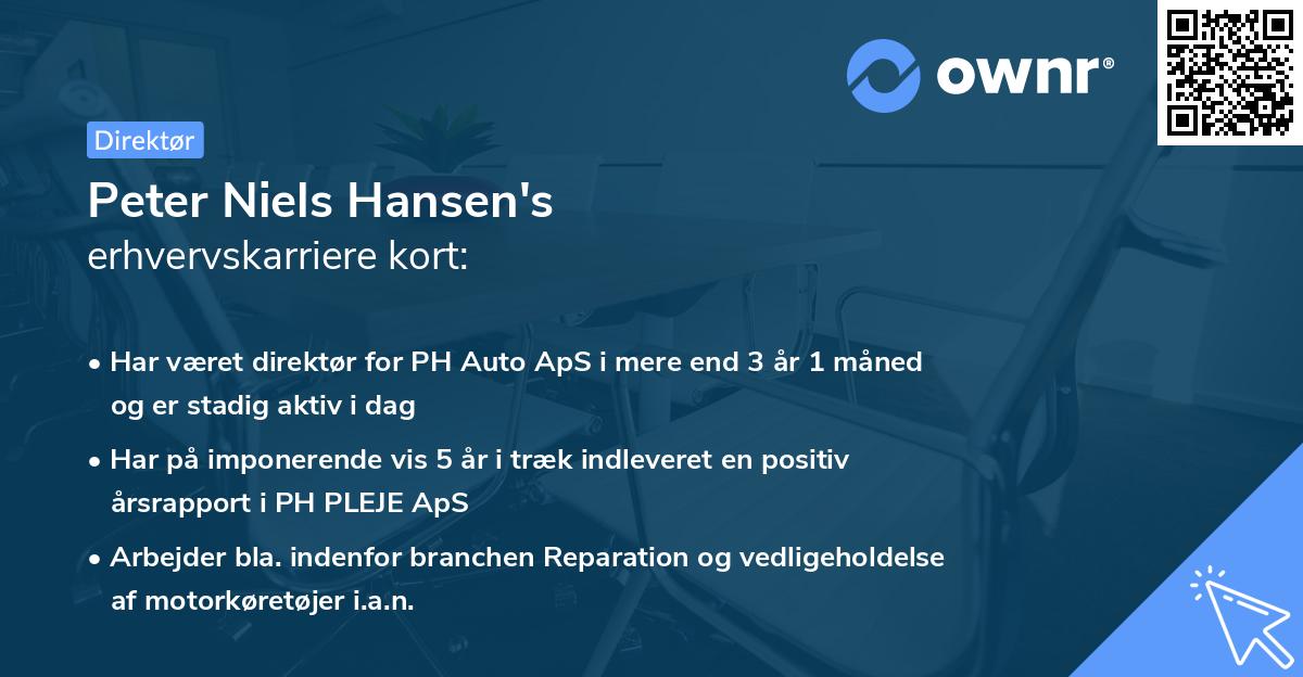 Peter Niels Hansen's erhvervskarriere kort
