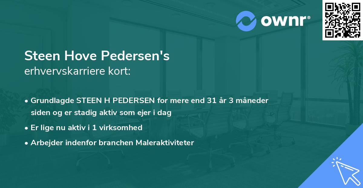 Steen Hove Pedersen's erhvervskarriere kort