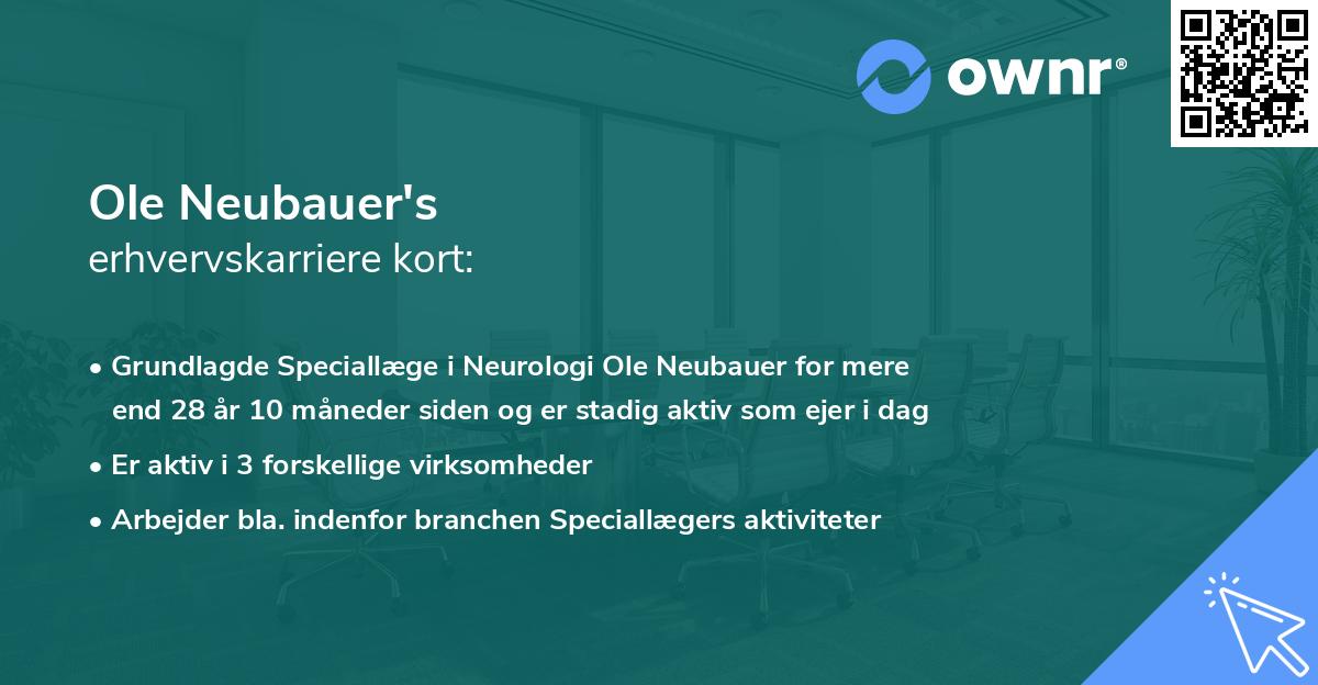 Ole Neubauer's erhvervskarriere kort