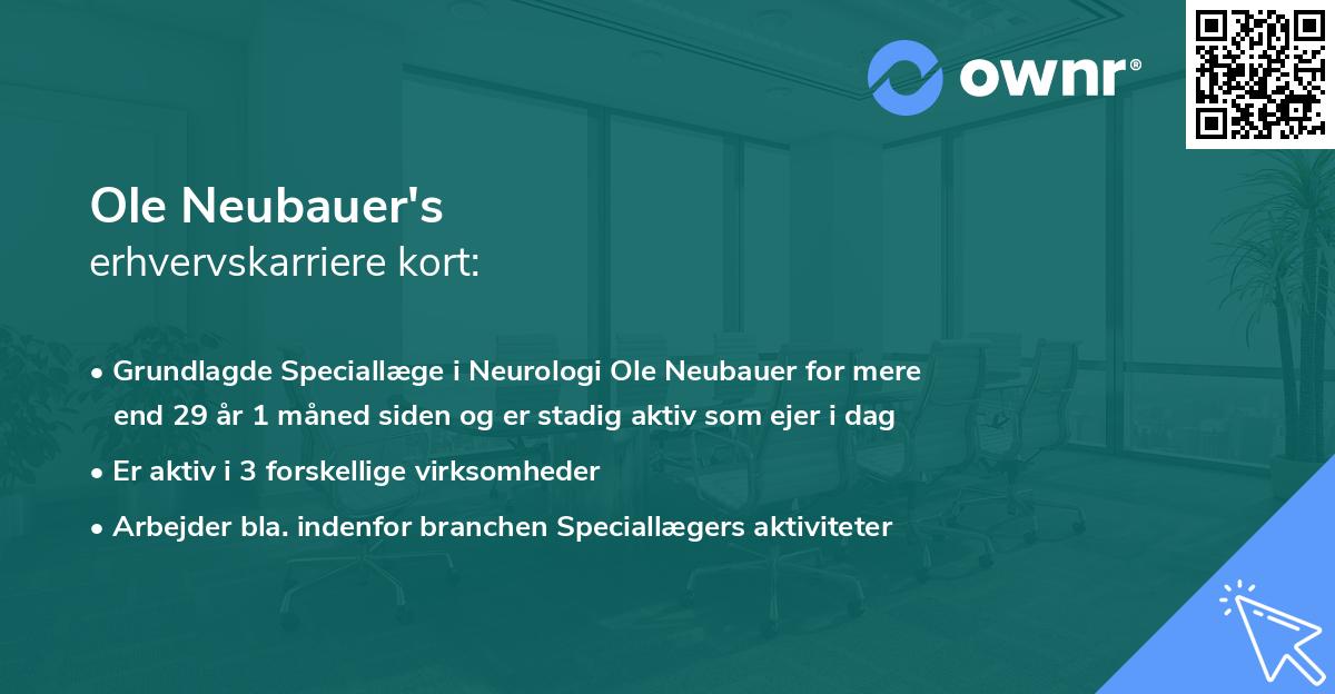 Ole Neubauer's erhvervskarriere kort