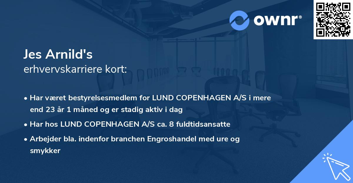 Jes Arnild's erhvervskarriere kort