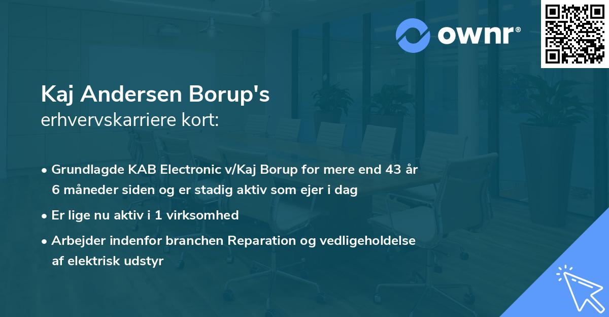 Kaj Andersen Borup's erhvervskarriere kort