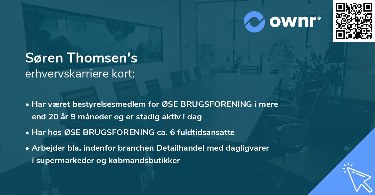 Søren Thomsen's erhvervskarriere kort