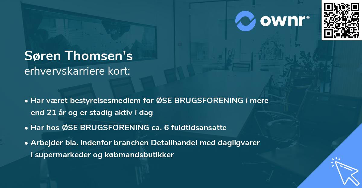 Søren Thomsen's erhvervskarriere kort