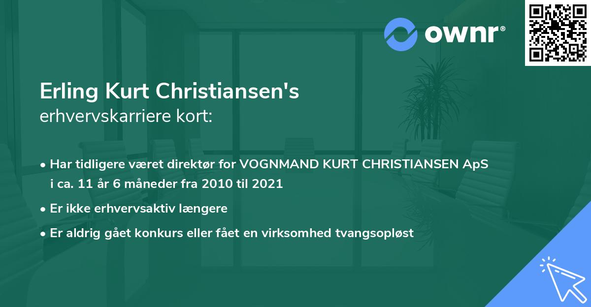 Erling Kurt Christiansen's erhvervskarriere kort