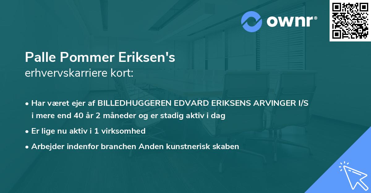 Palle Pommer Eriksen's erhvervskarriere kort