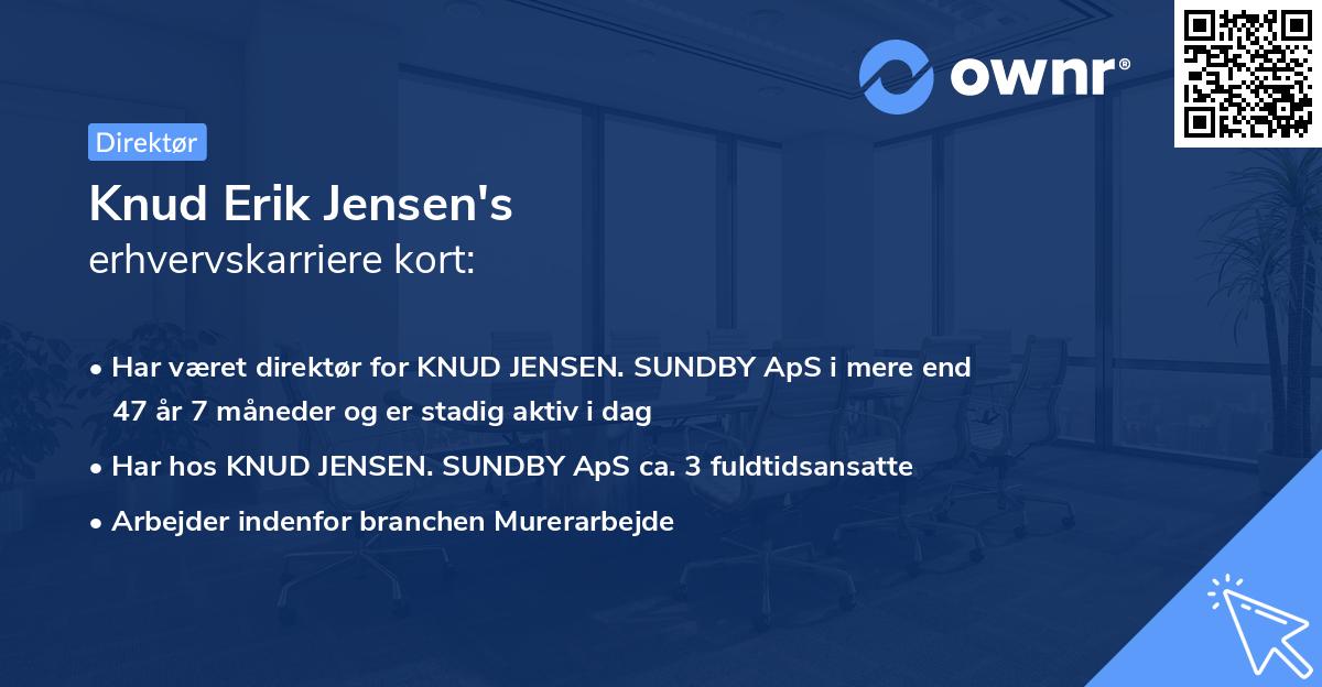 Knud Erik Jensen's erhvervskarriere kort