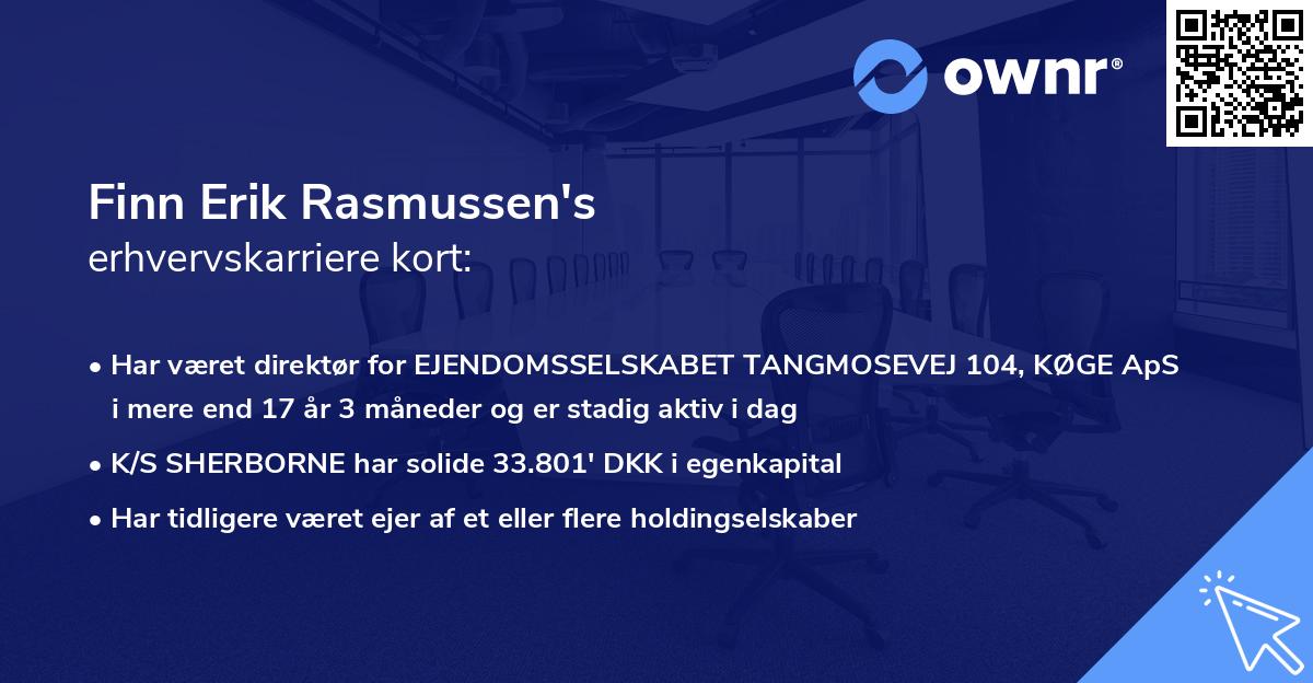 Finn Erik Rasmussen's erhvervskarriere kort