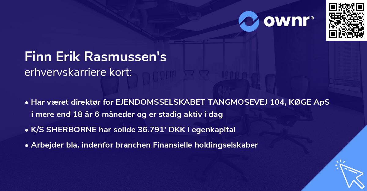 Finn Erik Rasmussen's erhvervskarriere kort
