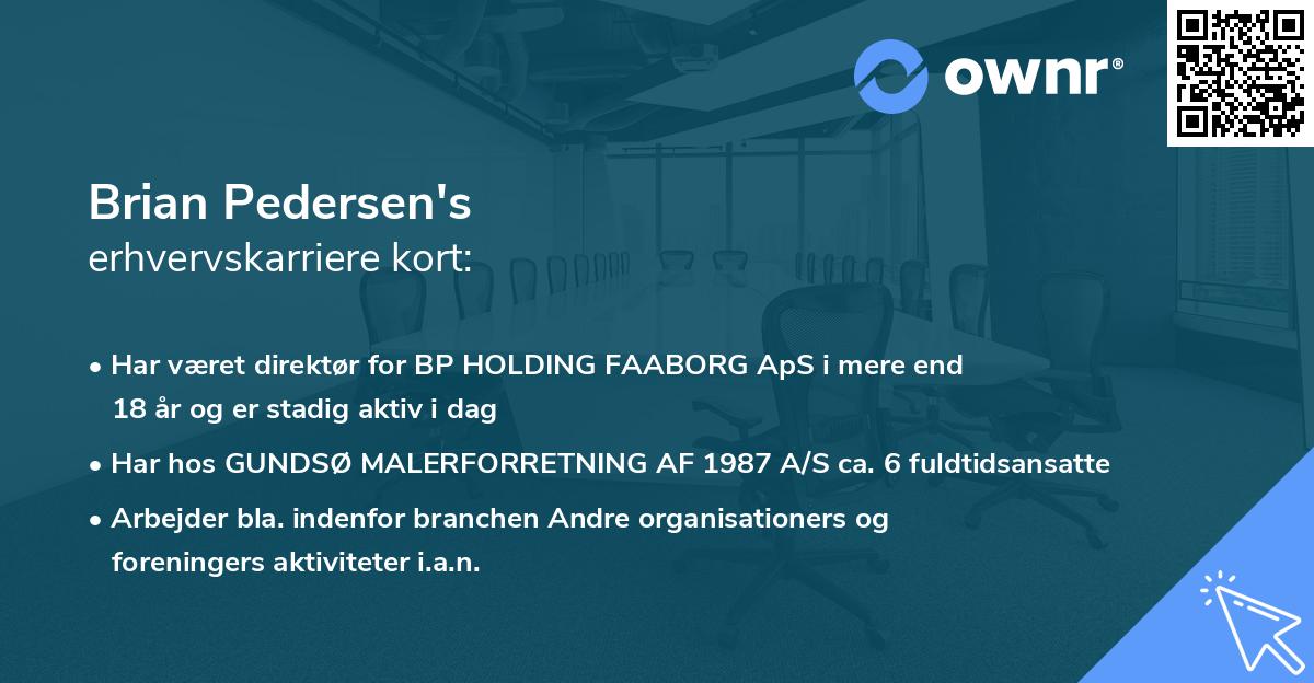 Brian Pedersen's erhvervskarriere kort