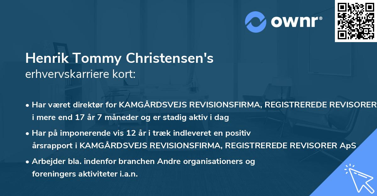 Henrik Tommy Christensen's erhvervskarriere kort