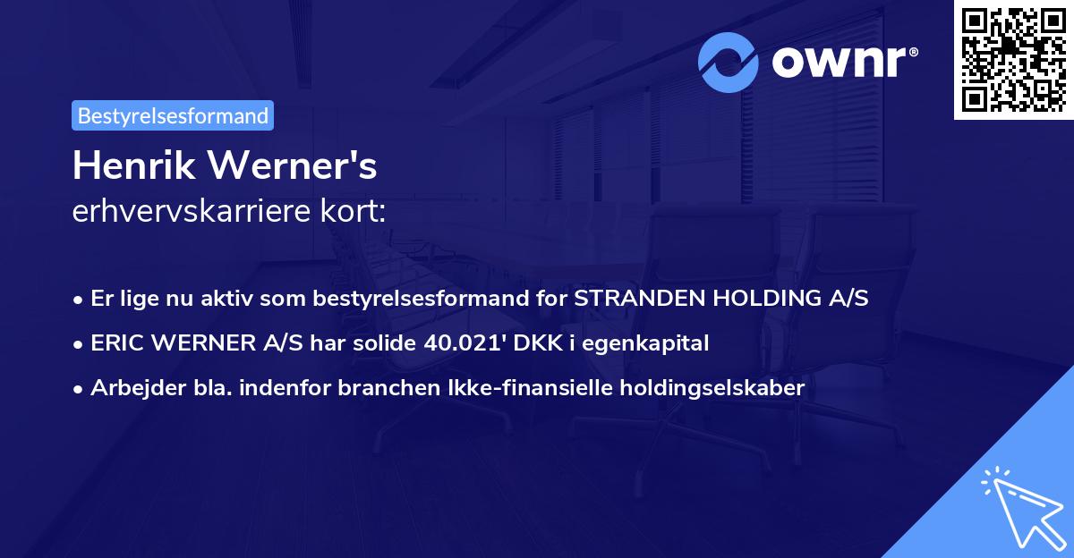 Henrik Werner's erhvervskarriere kort