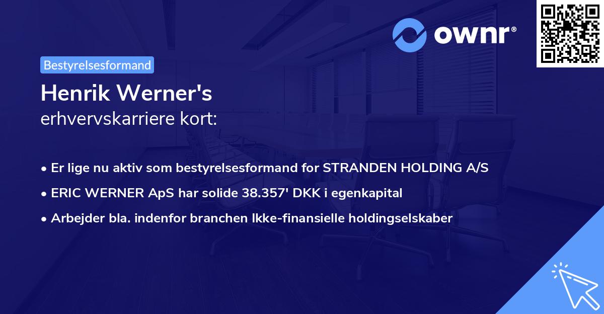Henrik Werner's erhvervskarriere kort