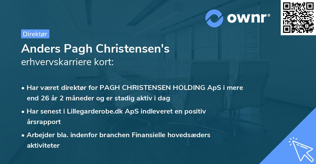 Anders Pagh Christensen's erhvervskarriere kort