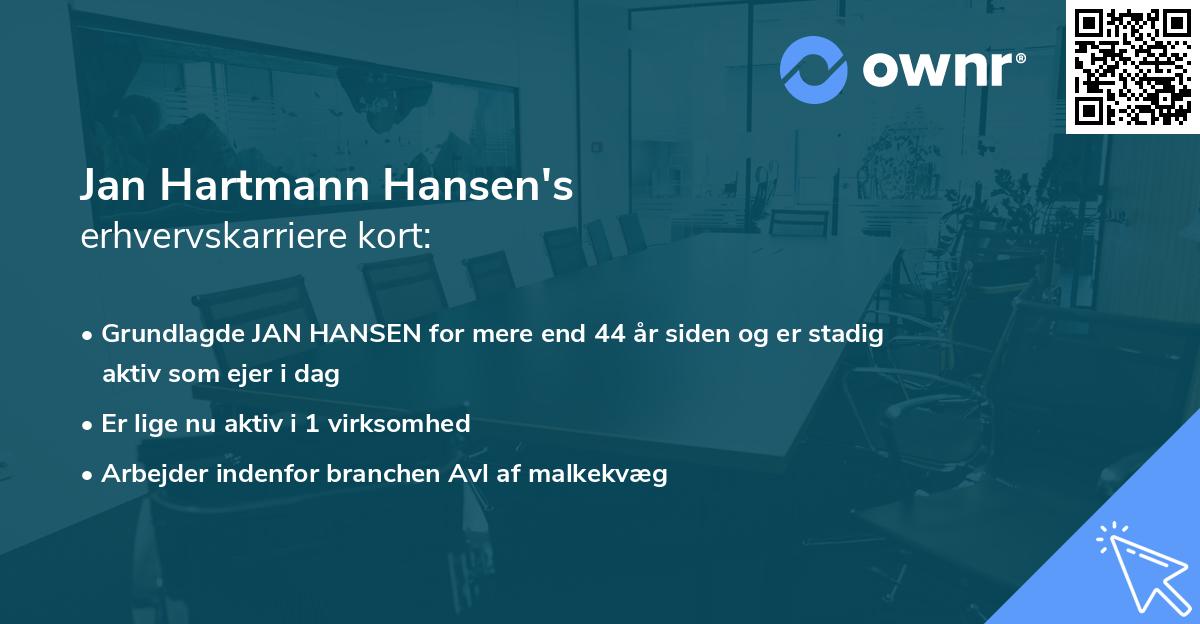 Jan Hartmann Hansen's erhvervskarriere kort