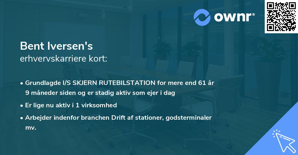 Bent Iversen's erhvervskarriere kort