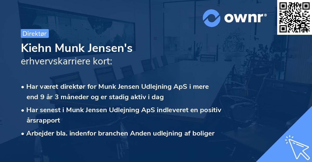 Kiehn Munk Jensen's erhvervskarriere kort