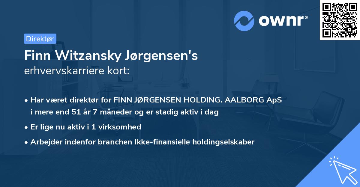 Finn Witzansky Jørgensen's erhvervskarriere kort