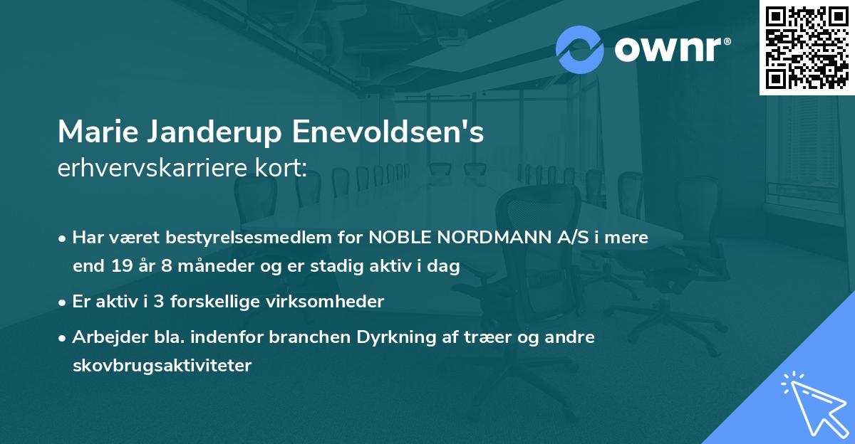 Marie Janderup Enevoldsen's erhvervskarriere kort