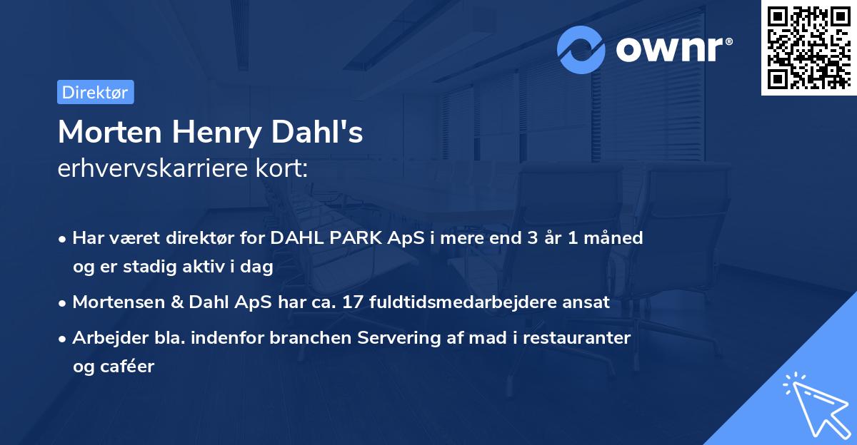 Morten Henry Dahl's erhvervskarriere kort