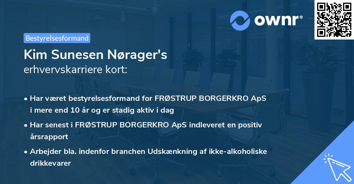 Kim Sunesen Nørager's erhvervskarriere kort