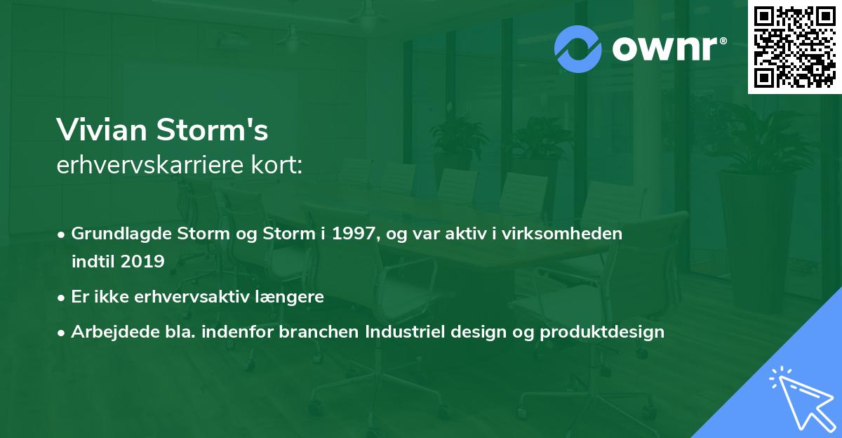Vivian Storm's erhvervskarriere kort