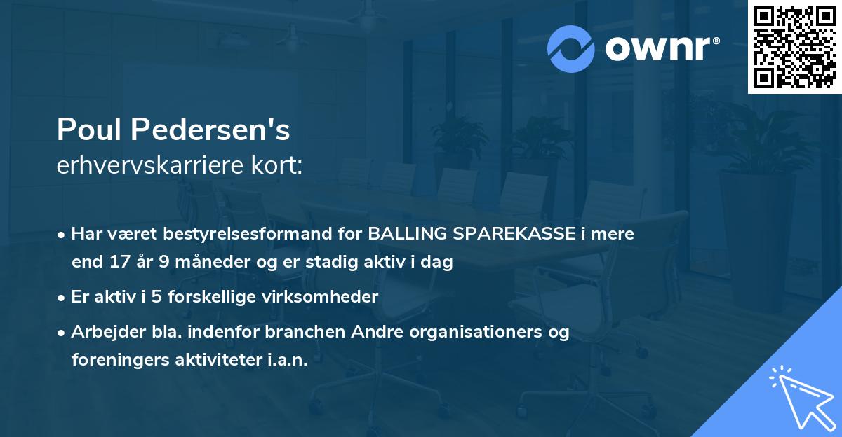 Poul Pedersen's erhvervskarriere kort