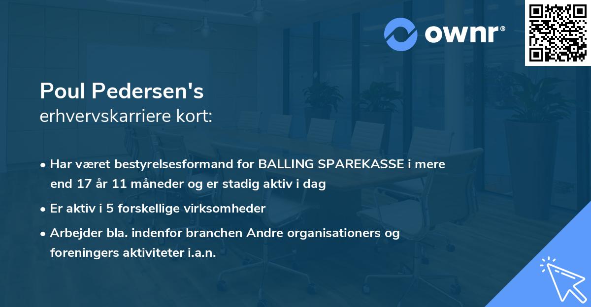 Poul Pedersen's erhvervskarriere kort