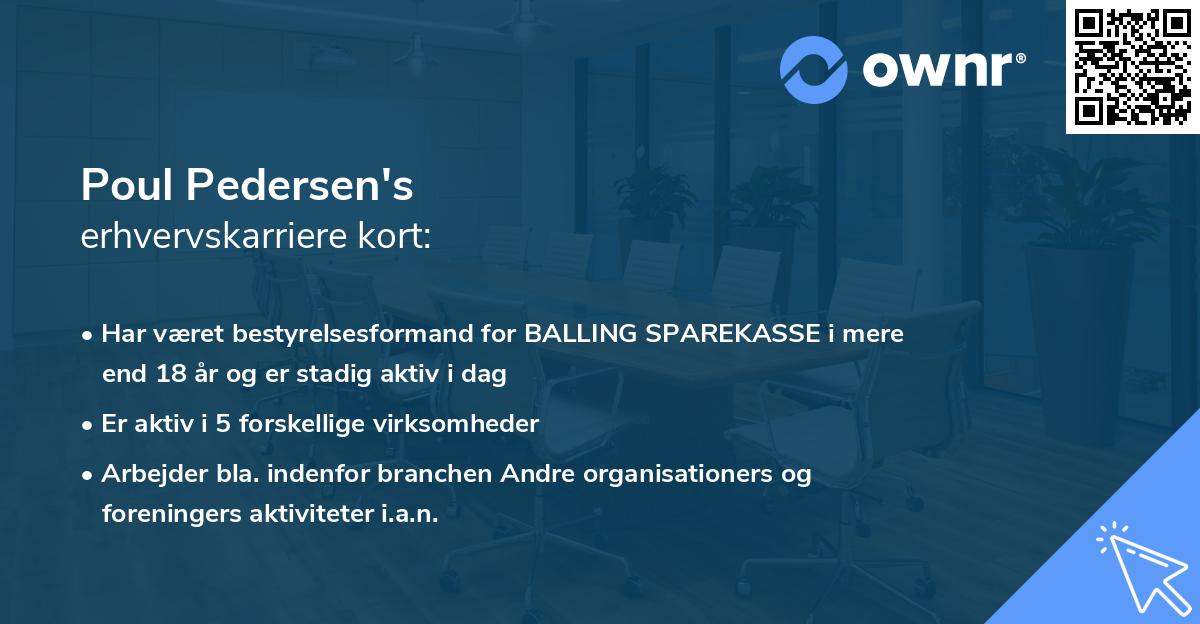 Poul Pedersen's erhvervskarriere kort