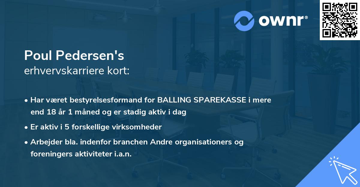 Poul Pedersen's erhvervskarriere kort
