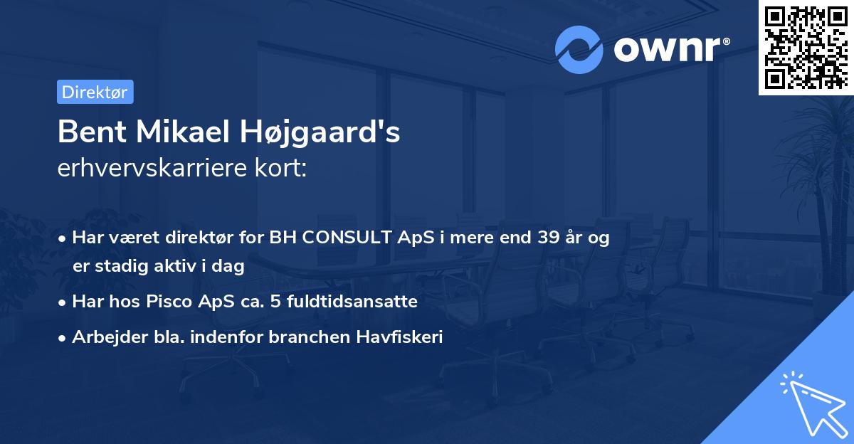 Bent Mikael Højgaard's erhvervskarriere kort