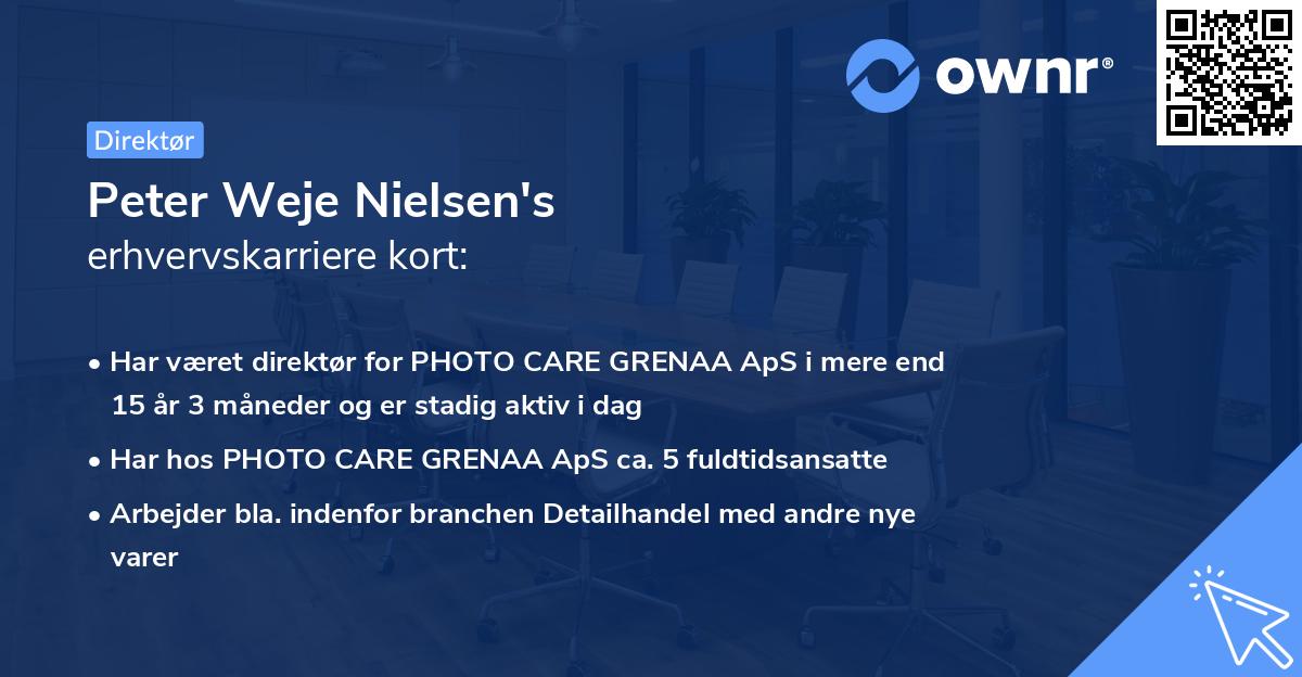 Peter Weje Nielsen's erhvervskarriere kort