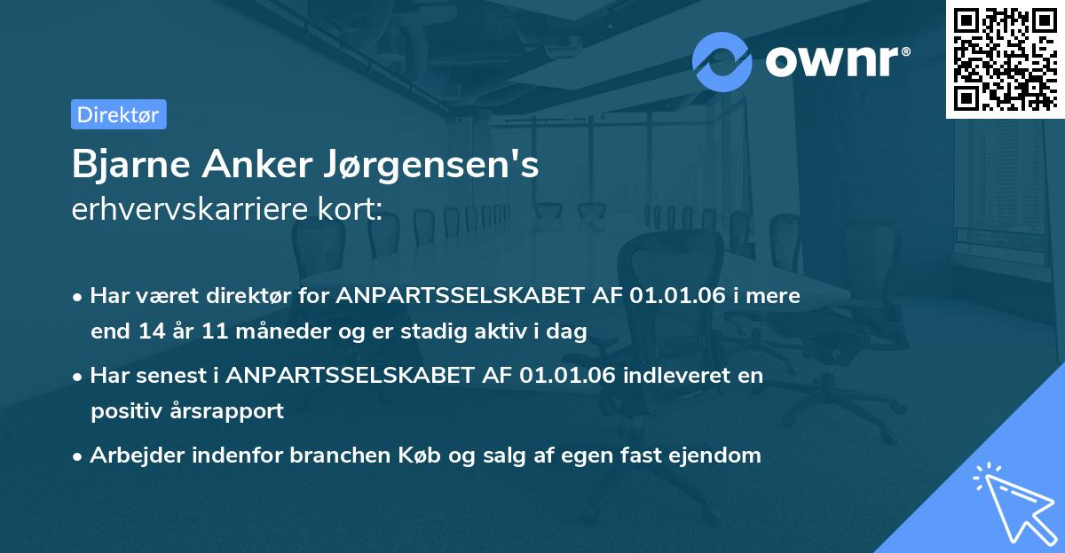 Bjarne Anker Jørgensen's erhvervskarriere kort