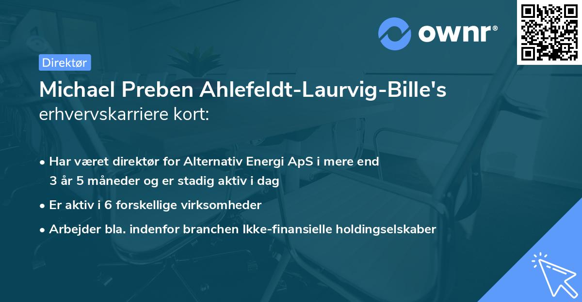 Michael Preben Ahlefeldt-Laurvig-Bille's erhvervskarriere kort