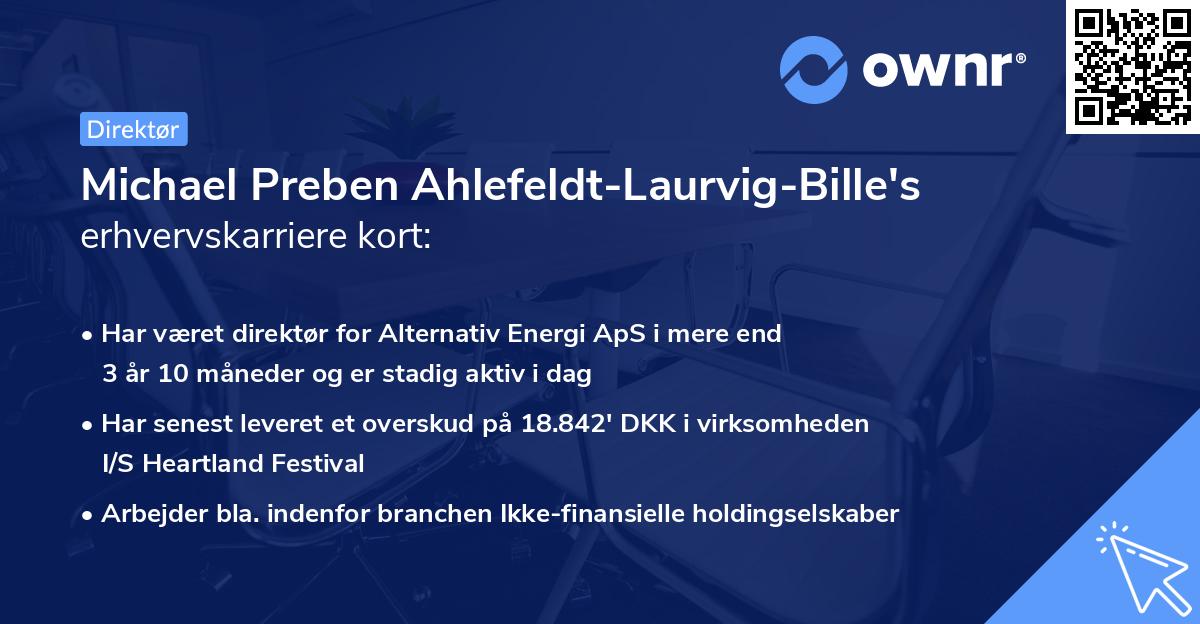 Michael Preben Ahlefeldt-Laurvig-Bille's erhvervskarriere kort