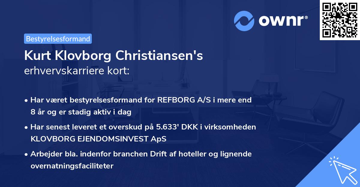 Kurt Klovborg Christiansen's erhvervskarriere kort