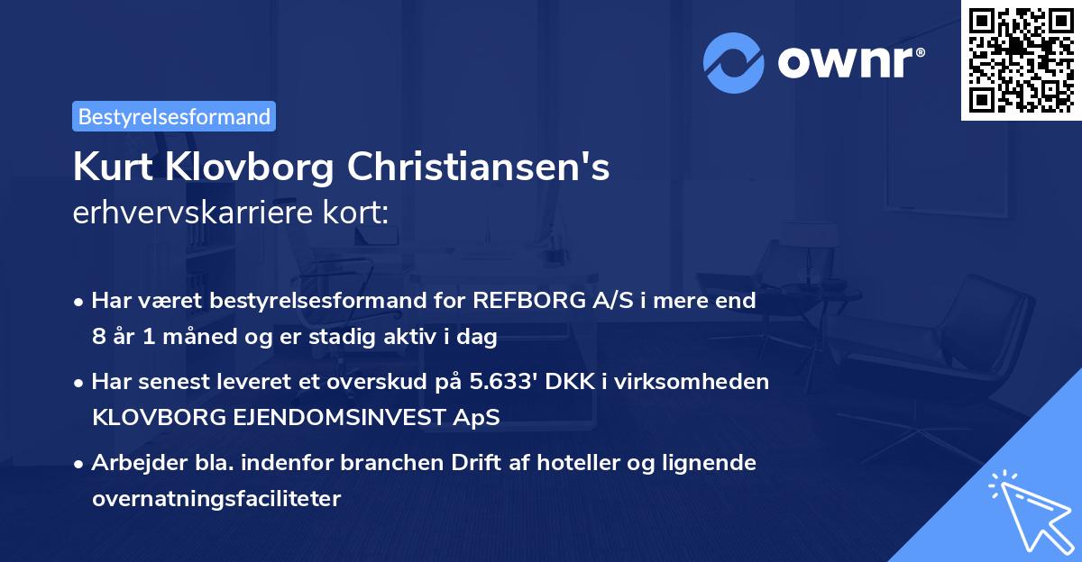 Kurt Klovborg Christiansen's erhvervskarriere kort