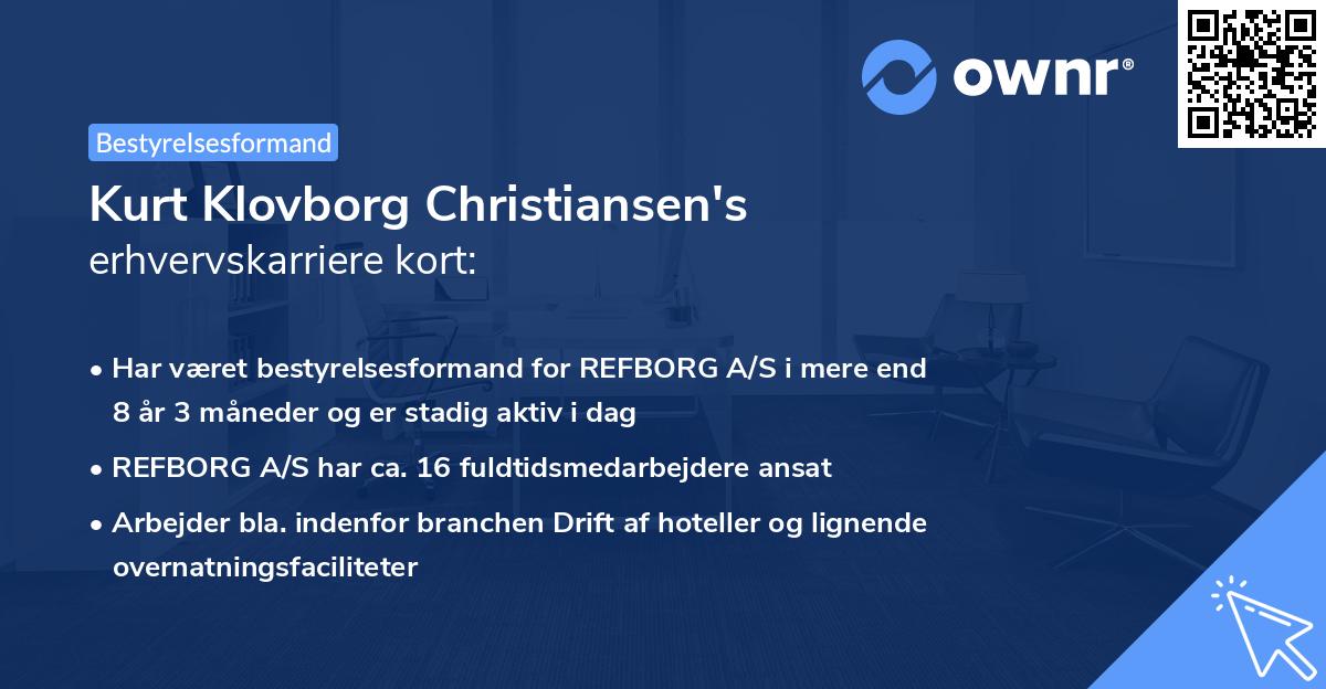 Kurt Klovborg Christiansen's erhvervskarriere kort