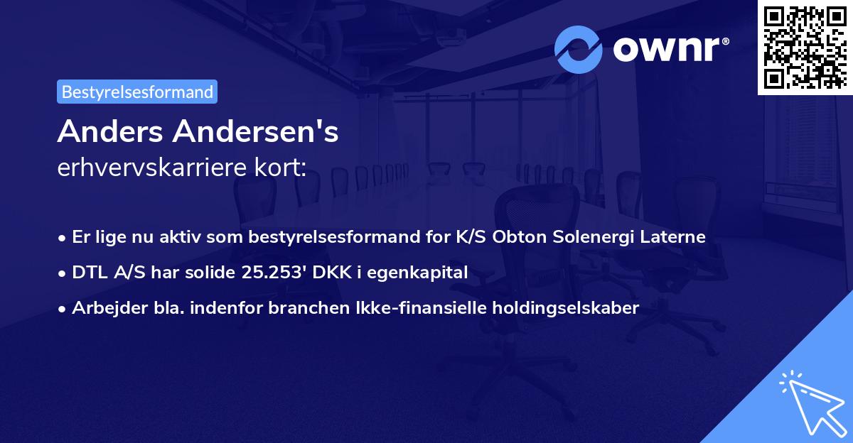 Anders Andersen's erhvervskarriere kort